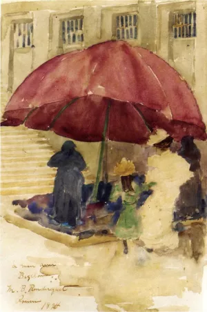 A Street in Rouen by Maurice Brazil Prendergast Oil Painting Reproduction