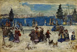 April Snow, Salem by Maurice Brazil Prendergast - Hand-Painted Oil Painting Reproduction