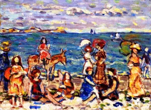 At the Beach by Maurice Brazil Prendergast Oil Painting Reproduction