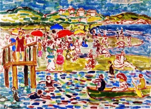 Bathers 3 by Maurice Brazil Prendergast - Hand-Painted Oil Painting Reproduction