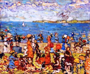 Beach Scene by Maurice Brazil Prendergast Oil Painting Reproduction