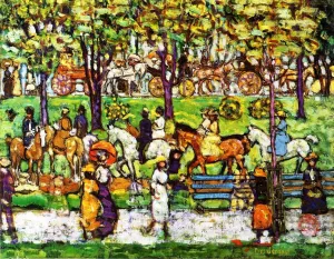 Central Park III by Maurice Brazil Prendergast - Hand-Painted Oil Painting Reproduction