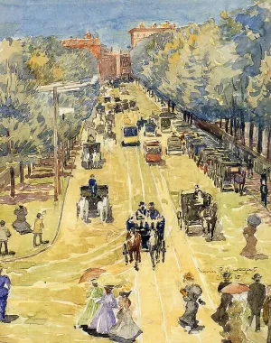 Charles Street, Boston by Maurice Brazil Prendergast Oil Painting Reproduction