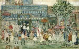 Columbus Circle New York by Maurice Brazil Prendergast Oil Painting Reproduction