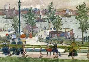 East River Park by Maurice Brazil Prendergast - Hand-Painted Oil Painting Reproduction
