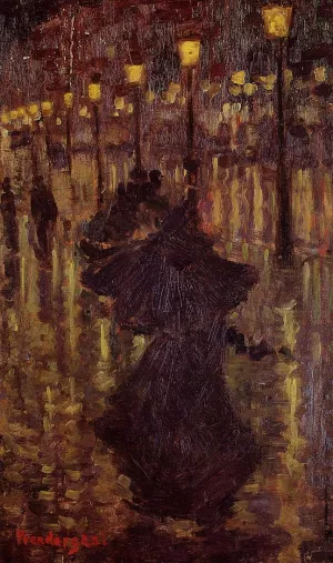 Evening Shower, Paris by Maurice Brazil Prendergast Oil Painting Reproduction