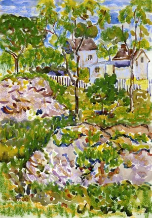 Farmhouse in New England by Maurice Brazil Prendergast Oil Painting Reproduction