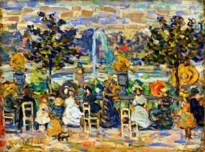 In Luxembourg Gardens by Maurice Brazil Prendergast - Hand-Painted Oil Painting Reproduction