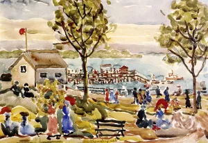 Landing Stage by Maurice Brazil Prendergast Oil Painting Reproduction
