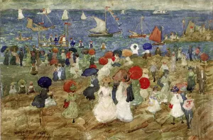 Nantasket Beach 2 also known as Handkerchief Point by Maurice Brazil Prendergast - Hand-Painted Oil Painting Reproduction