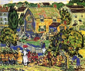 New England Village by Maurice Brazil Prendergast - Hand-Painted Oil Painting Reproduction