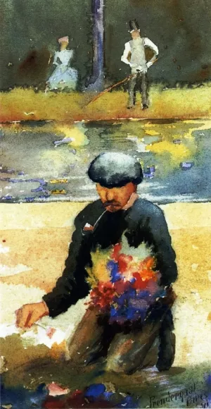 Picking Flowers by Maurice Brazil Prendergast Oil Painting Reproduction
