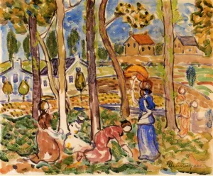 Picking Strawberries by Maurice Brazil Prendergast Oil Painting Reproduction