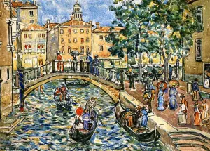 Scene of Venice by Maurice Brazil Prendergast Oil Painting Reproduction