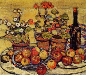 Still Life - Fruit and Flowers by Maurice Brazil Prendergast - Hand-Painted Oil Painting Reproduction