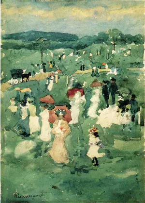 Strolling in the Park also known as In the Park by Maurice Brazil Prendergast - Hand-Painted Oil Painting Reproduction
