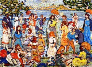 The Beach by Maurice Brazil Prendergast - Hand-Painted Oil Painting Reproduction