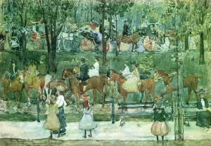 The Bridle Path, Central Park by Maurice Brazil Prendergast - Hand-Painted Oil Painting Reproduction