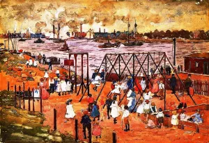 The East River by Maurice Brazil Prendergast - Hand-Painted Oil Painting Reproduction