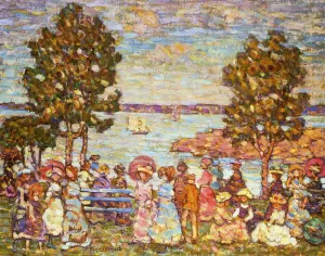 The Holiday also known as Figures by the Sea or Promenade by the Sea by Maurice Brazil Prendergast - Hand-Painted Oil Painting Reproduction