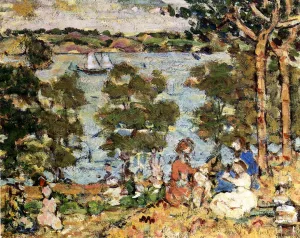 The Inlet by Maurice Brazil Prendergast - Hand-Painted Oil Painting Reproduction