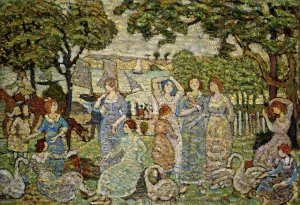 The Swans by Maurice Brazil Prendergast Oil Painting Reproduction