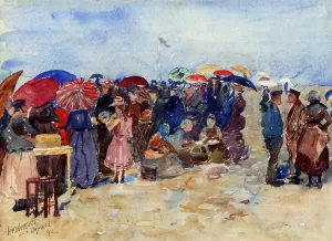 Treport Beach also known as A Very Sunny Day, Treport by Maurice Brazil Prendergast Oil Painting Reproduction